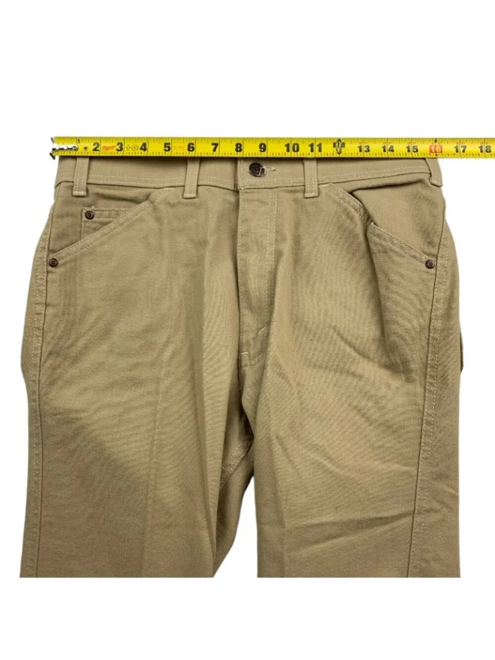 VTG Levi's Men’s White Tab Straight Leg 5-Pocket Jeans/Pants Khaki/Tan • 34x30